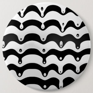 Chapa Redonda De 15 Cm Rayas de cebra de fusión blanca y negra de Jazzy