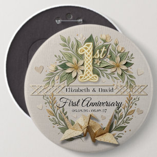 Chapa Redonda De 15 Cm Recuerdos de grullas de papel para aniversario de