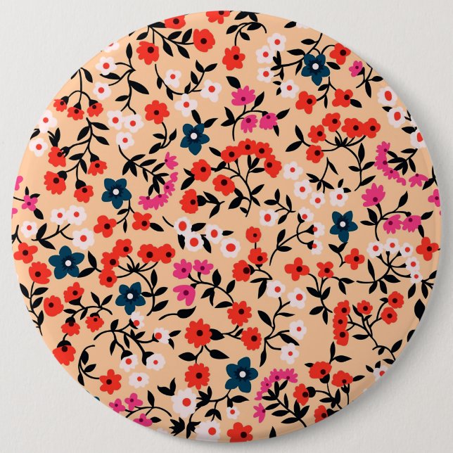 Chapa Redonda De 15 Cm Regalo navideño lindo flor sin problemas (Anverso)