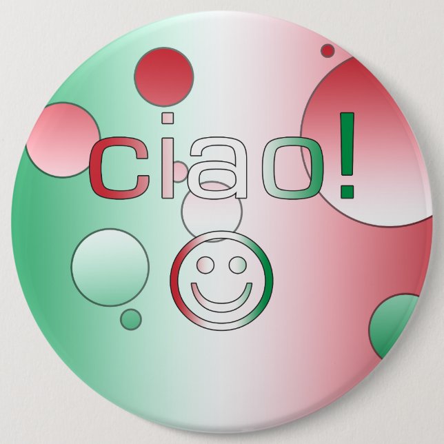Chapa Redonda De 15 Cm Regalos italianos: Cara hola/Ciao (Anverso)