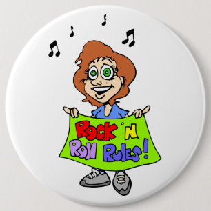 CHAPA REDONDA DE 15 CM REGLAS DE ROCK 'N ROLL