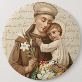 Chapa Redonda De 15 Cm Religioso floral de Jesús del niño de St Anthony