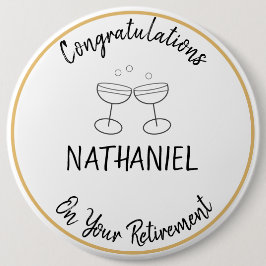 Chapa Redonda De 15 Cm Retirada Felicitaciones Nombre personalizado Keeps