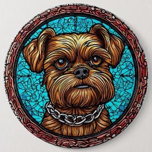 Chapa Redonda De 15 Cm Retrato de perro lindo