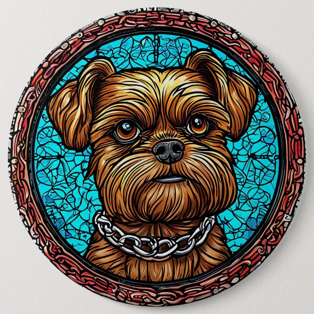 Chapa Redonda De 15 Cm Retrato de perro lindo (Anverso)