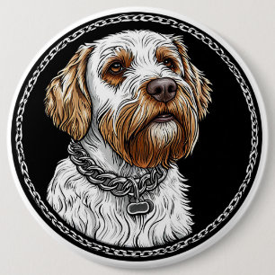 Chapa Redonda De 15 Cm Retrato de perro lindo