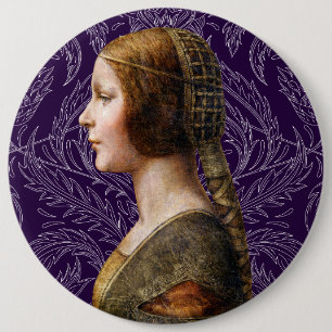 Chapa Redonda De 15 Cm Retrato Leonardo da Vinci La Bella Principessa