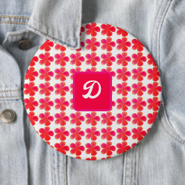 Chapa Redonda De 15 Cm retro acuarela vintage boho monograma floral