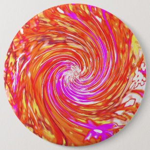 Chapa Redonda De 15 Cm Retro Magenta y colores otoñales Swirl floral