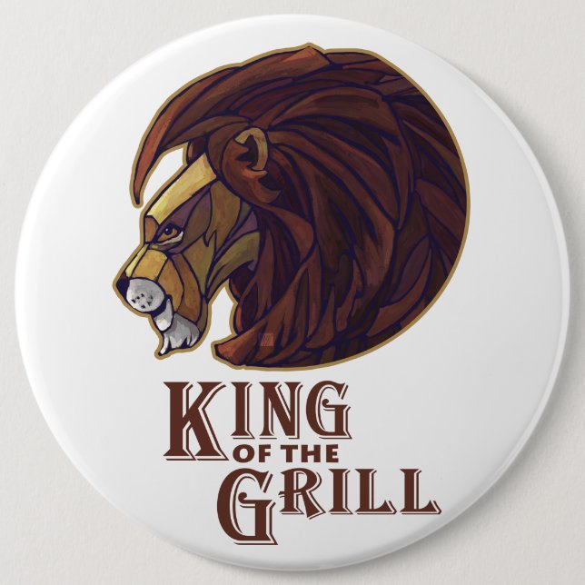 Chapa Redonda De 15 Cm Rey del Grill (Anverso)