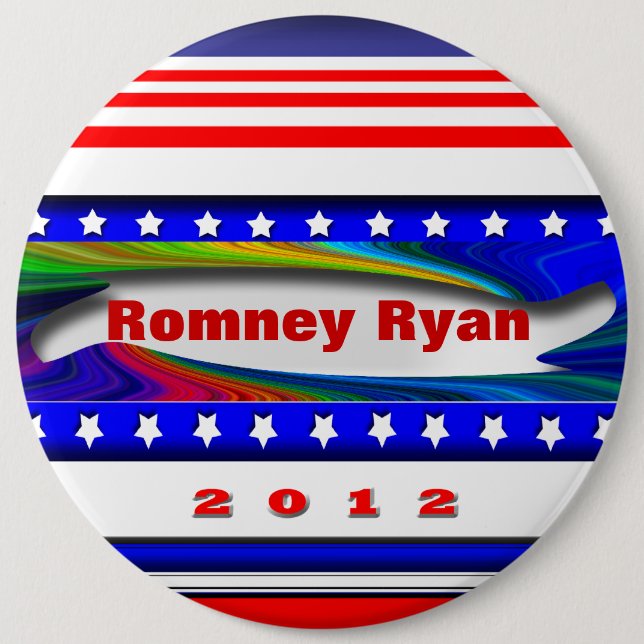 Chapa Redonda De 15 Cm Romney Ryan (Anverso)