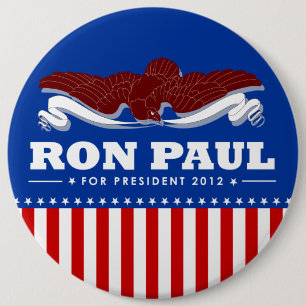 Chapa Redonda De 15 Cm Ron Paul para el presidente 2012