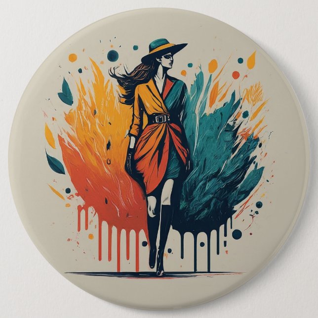 Chapa Redonda De 15 Cm Ronda de diseño de moda (Anverso)