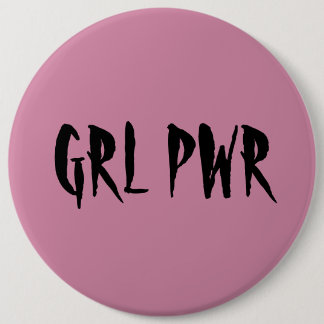 Chapa Redonda De 15 Cm Rosa de la insignia del poder del chica