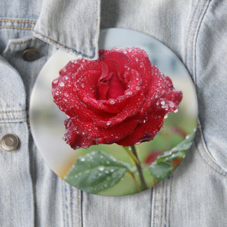 Chapa Redonda De 15 Cm Rosa en gotas de lluvia