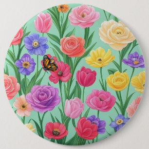 Chapa Redonda De 15 Cm Rosa floral/primavera colorido
