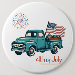 Chapa Redonda De 15 Cm Rústico/vintage 4 de julio