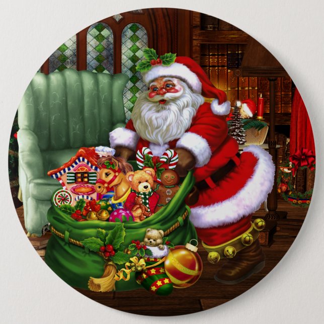 Chapa Redonda De 15 Cm Santa Claus 1 (Anverso)