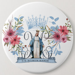 Chapa Redonda De 15 Cm Santo nombre de María Virgen Religiosa Madre Flora