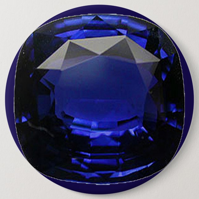 Chapa Redonda De 15 Cm Sapphire Gemstone Blue (Anverso)