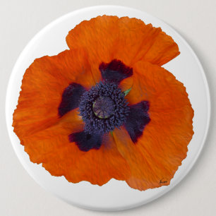 Chapa Redonda De 15 Cm Scarlet Naranja Poppy 1