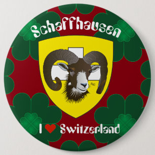 Chapa Redonda De 15 Cm Schaffhausen - Schweiz - Botones Suisse - Svizzera