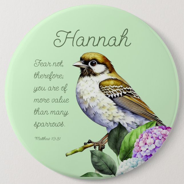 Chapa Redonda De 15 Cm Scripture Matthew 10:31 (Anverso)