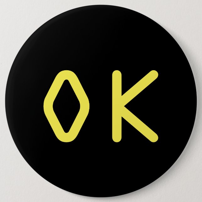 Chapa Redonda De 15 Cm señal de OK (Anverso)