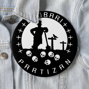 Chapa Redonda De 15 Cm Sepultureros Partizan Lobanje