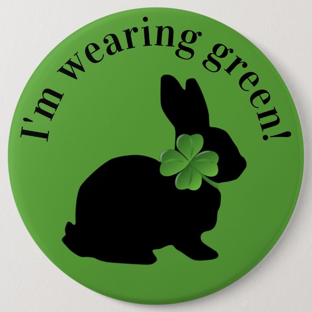 Chapa Redonda De 15 Cm Shamrock Bunny (Anverso)