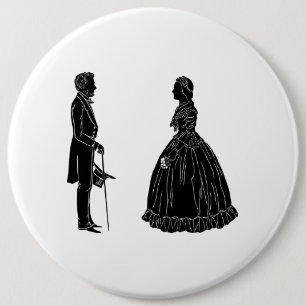 Chapa Redonda De 15 Cm silueta de abraham lincoln mary todd lincoln