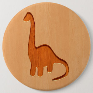 Chapa Redonda De 15 Cm Silueta del dinosaurio grabada en el diseño de