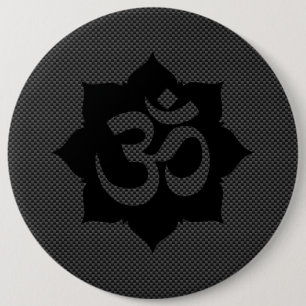 Chapa Redonda De 15 Cm Símbolo OM Lotus espiritualidad Yoga estilo carbon