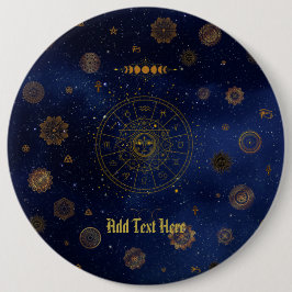 Chapa Redonda De 15 Cm Símbolos mágicos de protección Mandala Pagan Bruja