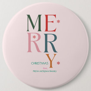 Chapa Redonda De 15 Cm Simplemente Navidades Coloridas Rosa