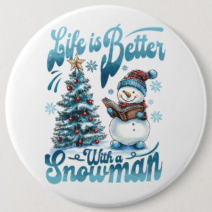 Chapa Redonda De 15 Cm Snowman
