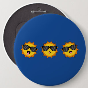 Chapa Redonda De 15 Cm Sol Kawaii con gafas de sol caras de Emoji feliz