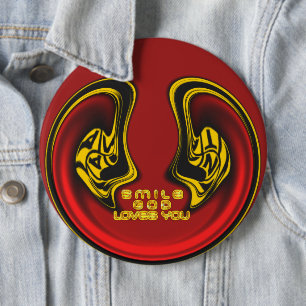 Chapa Redonda De 15 Cm Sonríe Dios te ama bella cita de texto asombroso