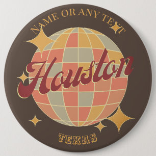 Chapa Redonda De 15 Cm Souvenir de la época retro de Houston City Texas U