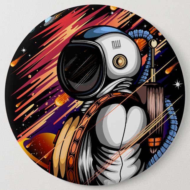 Chapa Redonda De 15 Cm Spaceman (Anverso)