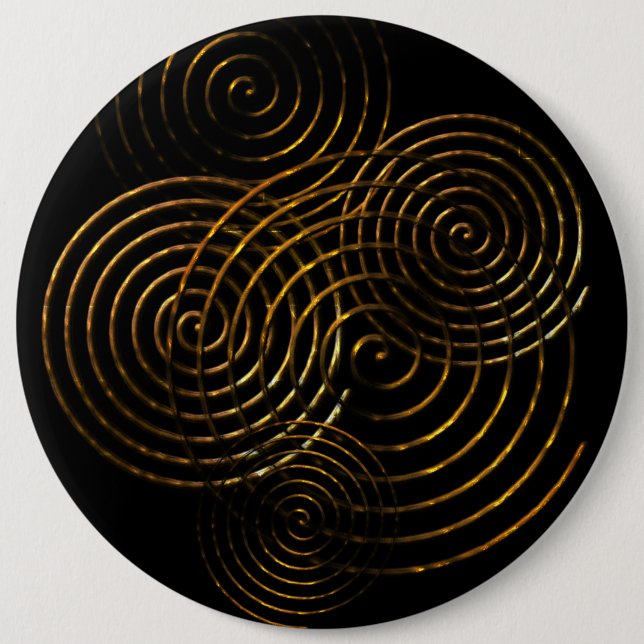 Chapa Redonda De 15 Cm Spiral Símbolo celta oro metálico (Anverso)