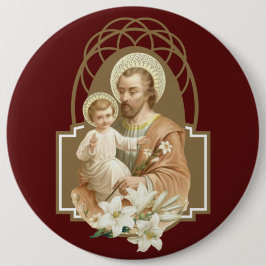 Chapa Redonda De 15 Cm St. Joseph Child Jesus with Lily Religious