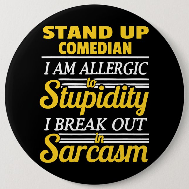 Chapa Redonda De 15 Cm Stand Up Comedy Funny (Anverso)