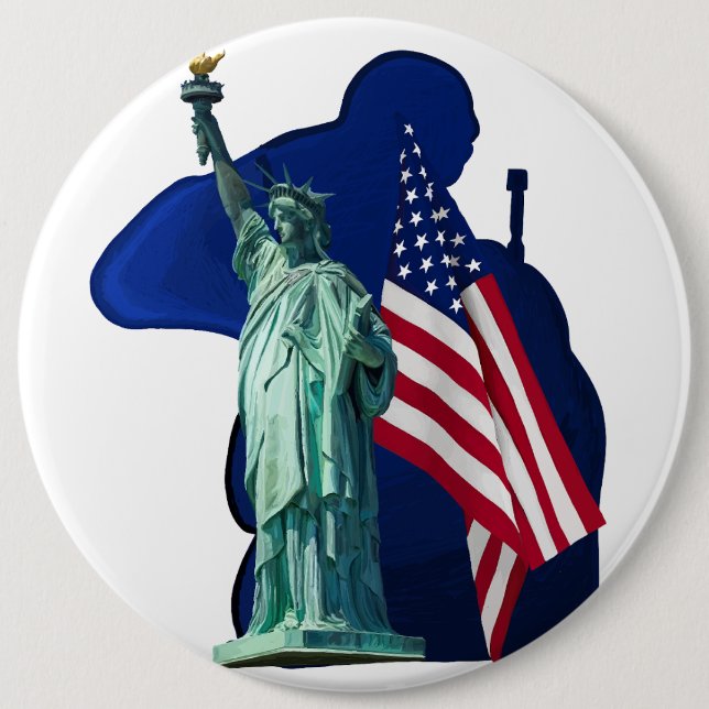 Chapa Redonda De 15 Cm Statue of Liberty (Anverso)