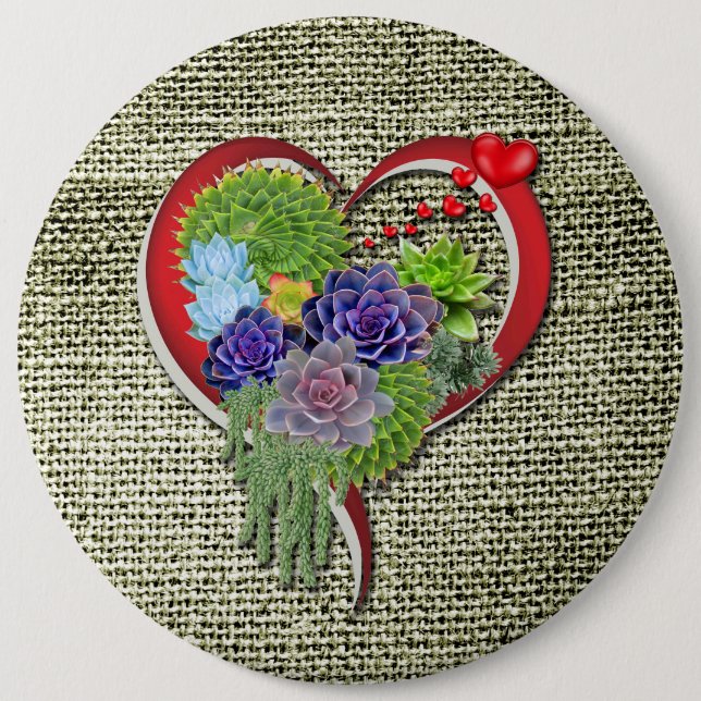 Chapa Redonda De 15 Cm Suculentas plantas de huerto (Anverso)