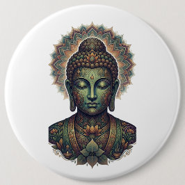 Chapa Redonda De 15 Cm Sukti Budh Serene Meditation Retrato - Antigua Ba