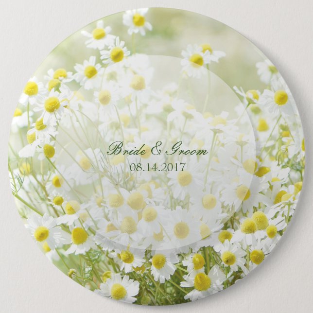 Chapa Redonda De 15 Cm Summerfield Daisies Chamomile Flower Floral Boda (Anverso)