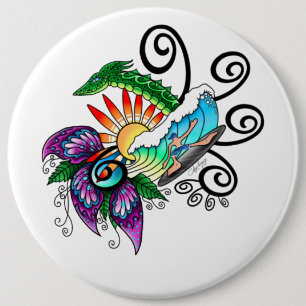 Chapa Redonda De 15 Cm Surfer Dude Personalizado