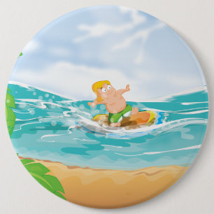 Chapa Redonda De 15 Cm Surfista