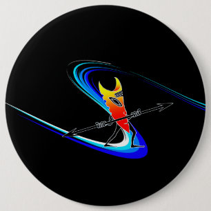 Chapa Redonda De 15 Cm Surfista de Tiki